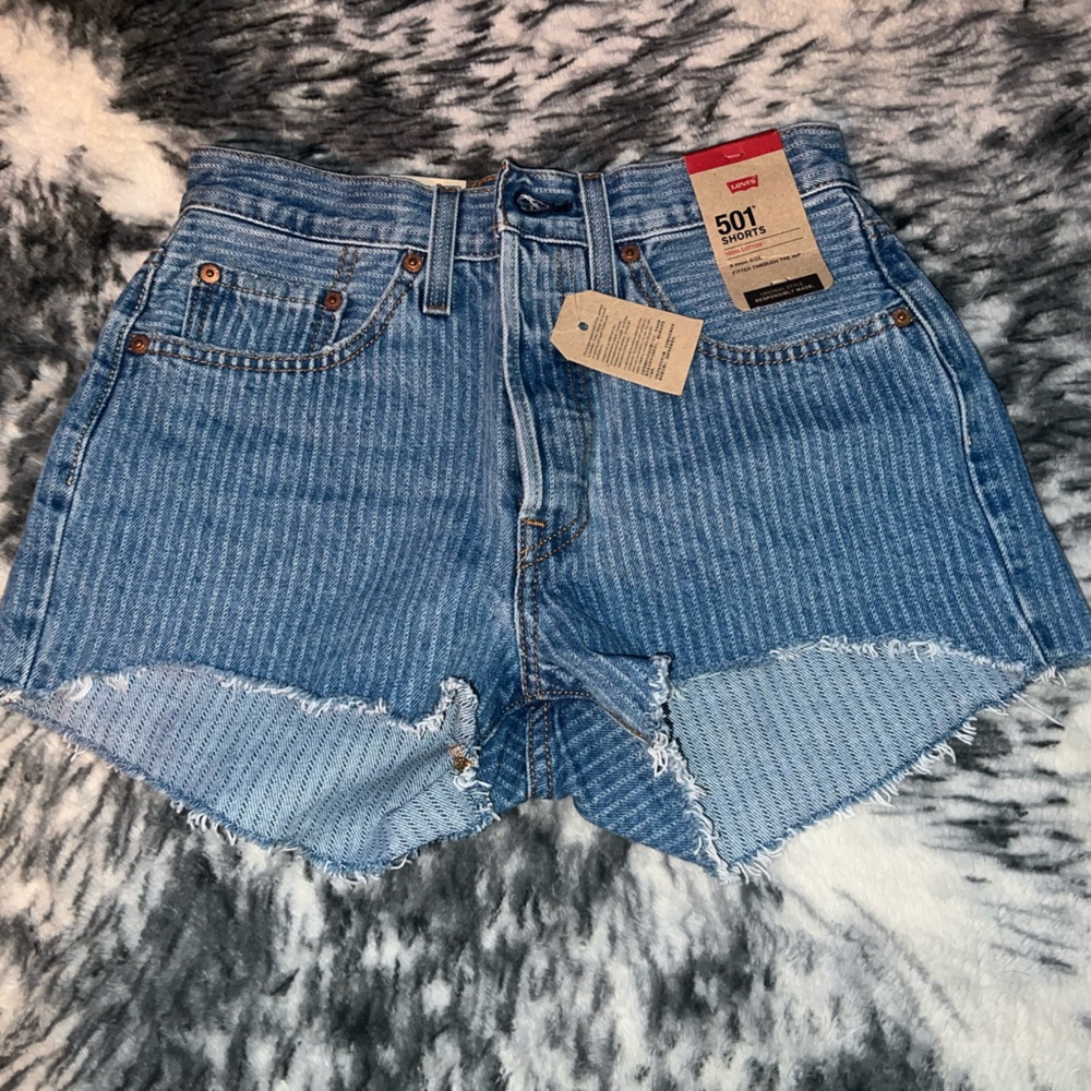 Levi's 501 High-Rise Blue Denim Cutoff Shorts